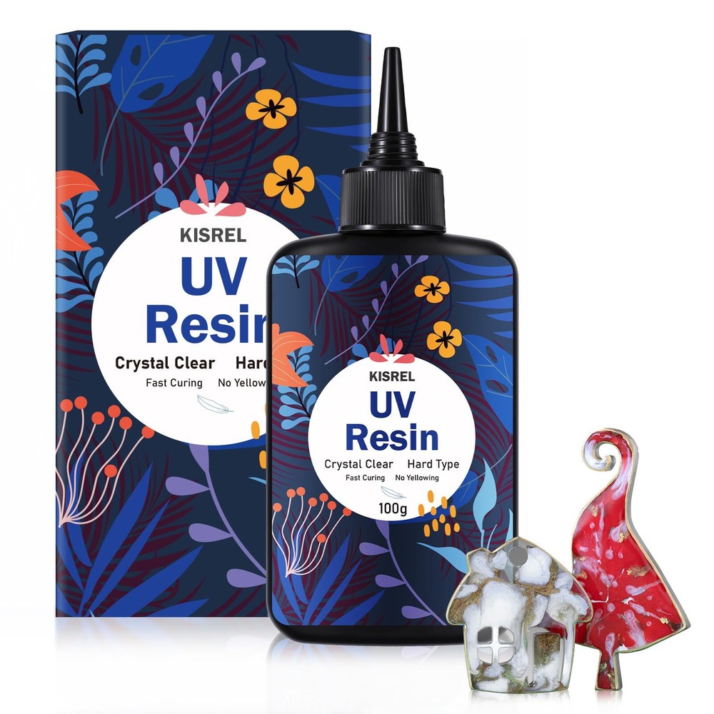 KISREL UV Resin 100g - Upgraded UV Resin Kit Hard Type Crystal Clear Ultravio...