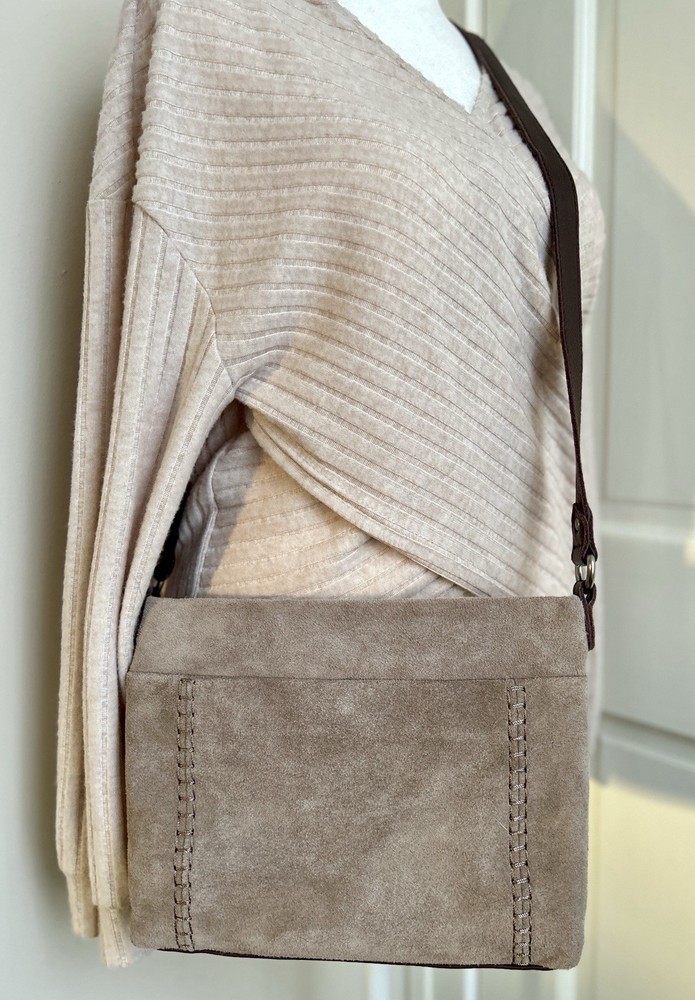 The Sak Melrose Crossbody Mushroom Suede Soft Brown Taupe
