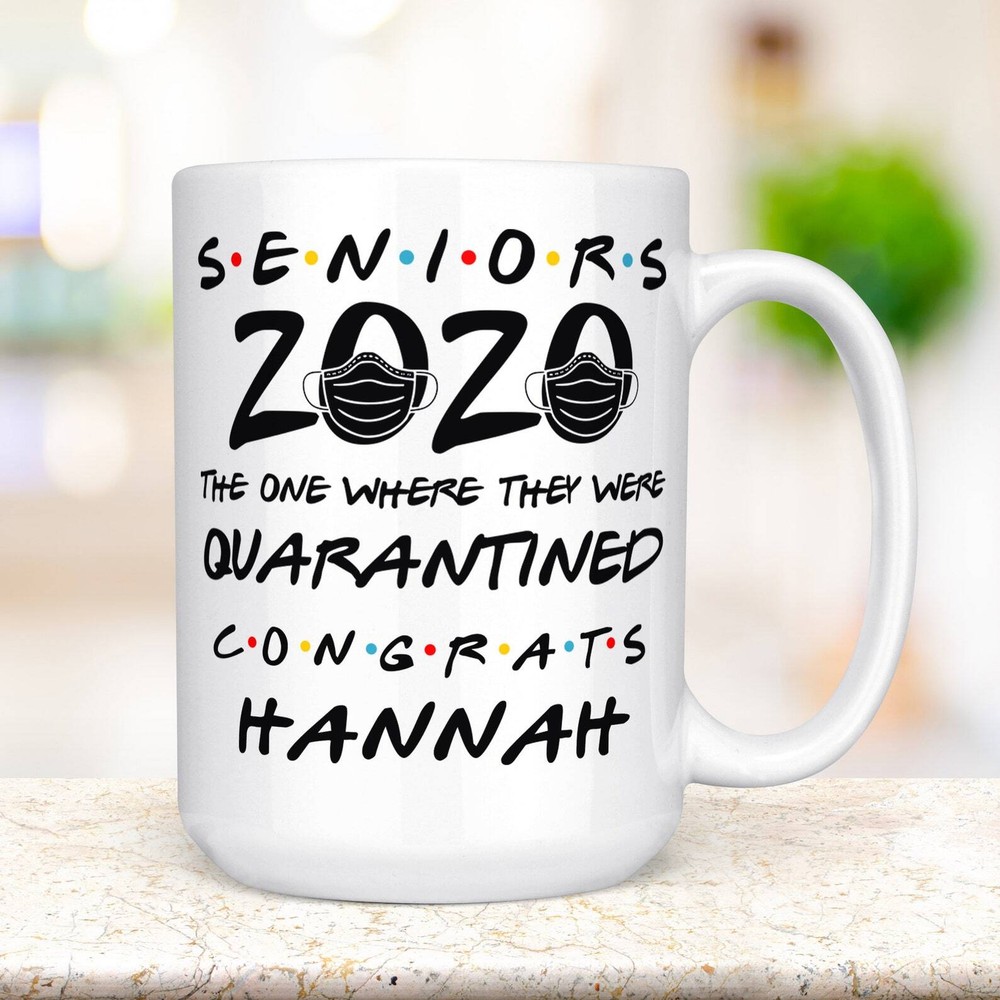 Personalized Senior 2020 Gift Custom Funny Quarantine Graduation Coffee Mug