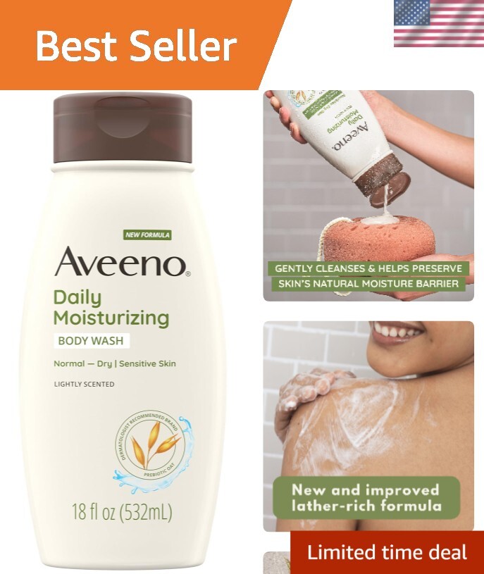 Gentle Daily Hydrating Body Wash with Prebiotic Oat for Sensitive Skin 18 fl oz