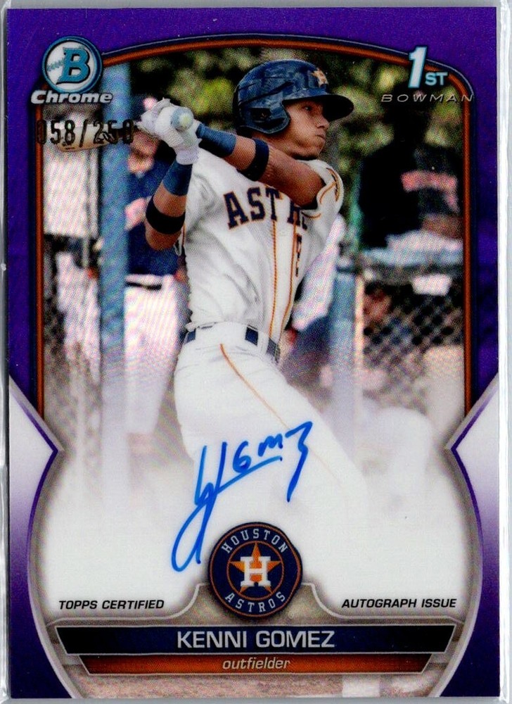 2023 Bowman Chrome - Prospect Autographs Purple Refractor #CPA-KG Kenni Gomez...
