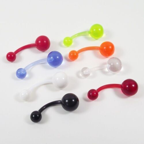Acrylic Plastic Bellybutton Perforated Ring Jewelry 5 Pieces,