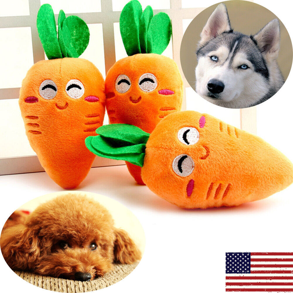 Puppy Pet Supplies Carrot Plush Chew Squeaker Sound Squeaky Soft Dog Toy Gifts
