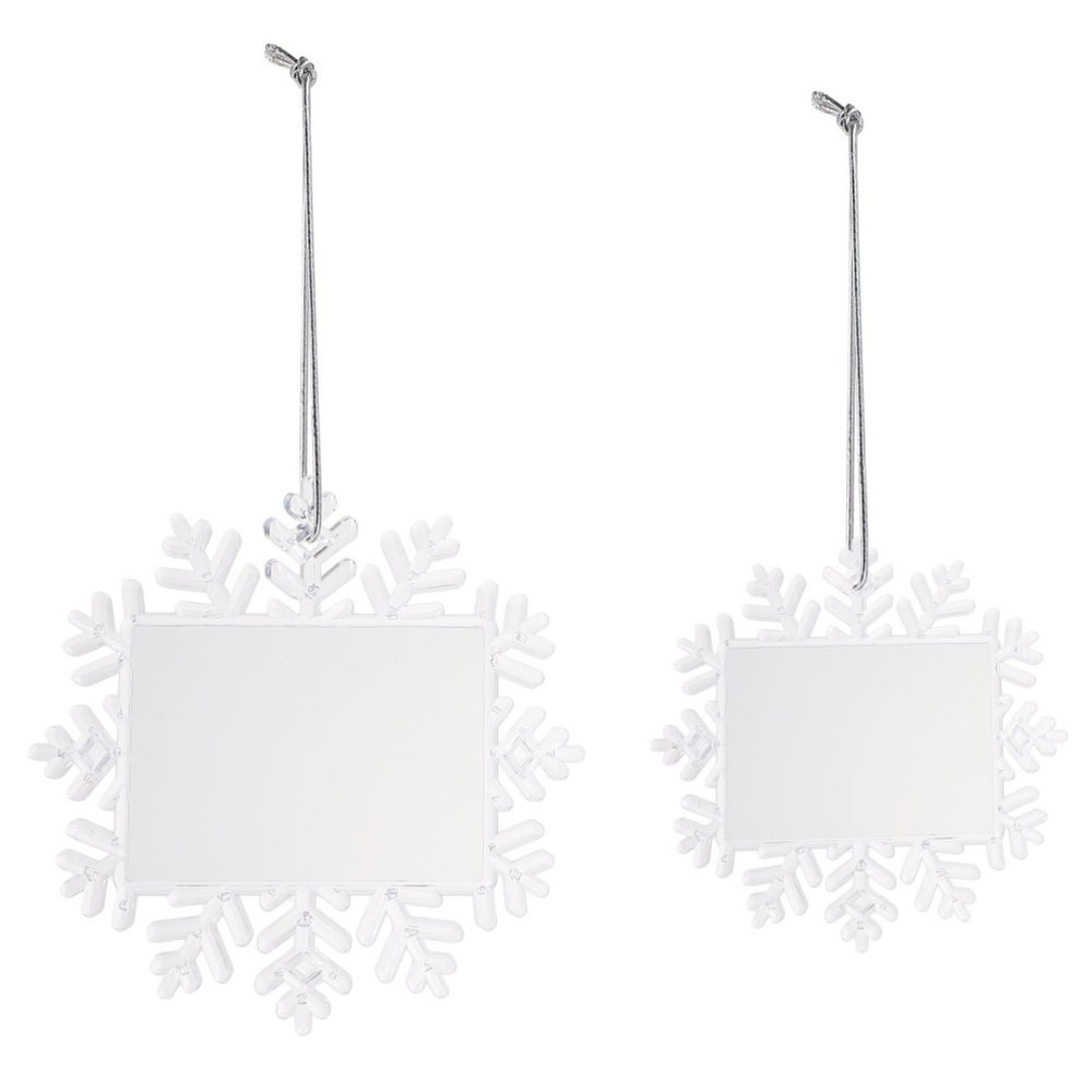 2 Pcs Christmas Snowflake Picture Frame Ornament Exquisite Photo Frame Pendant