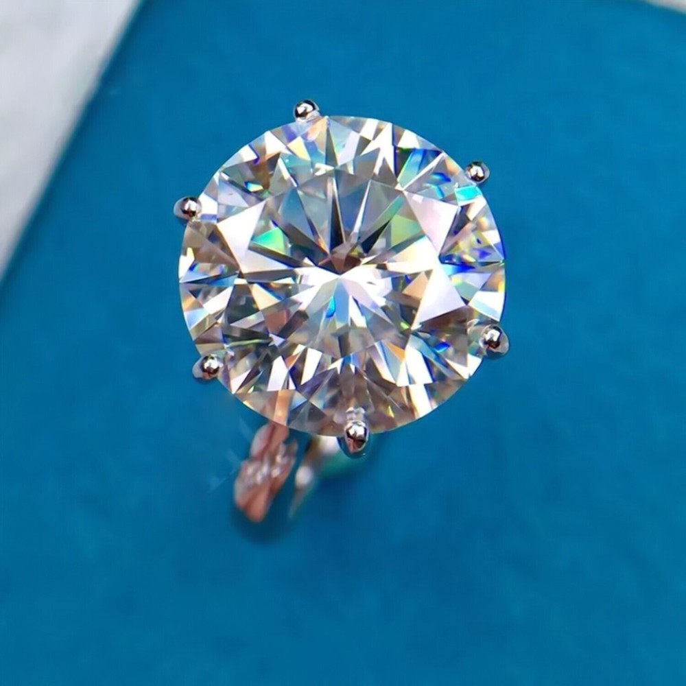 7.35 Ct Off White Diamond Solitaire Ring 925 Silver Certified Great Luster