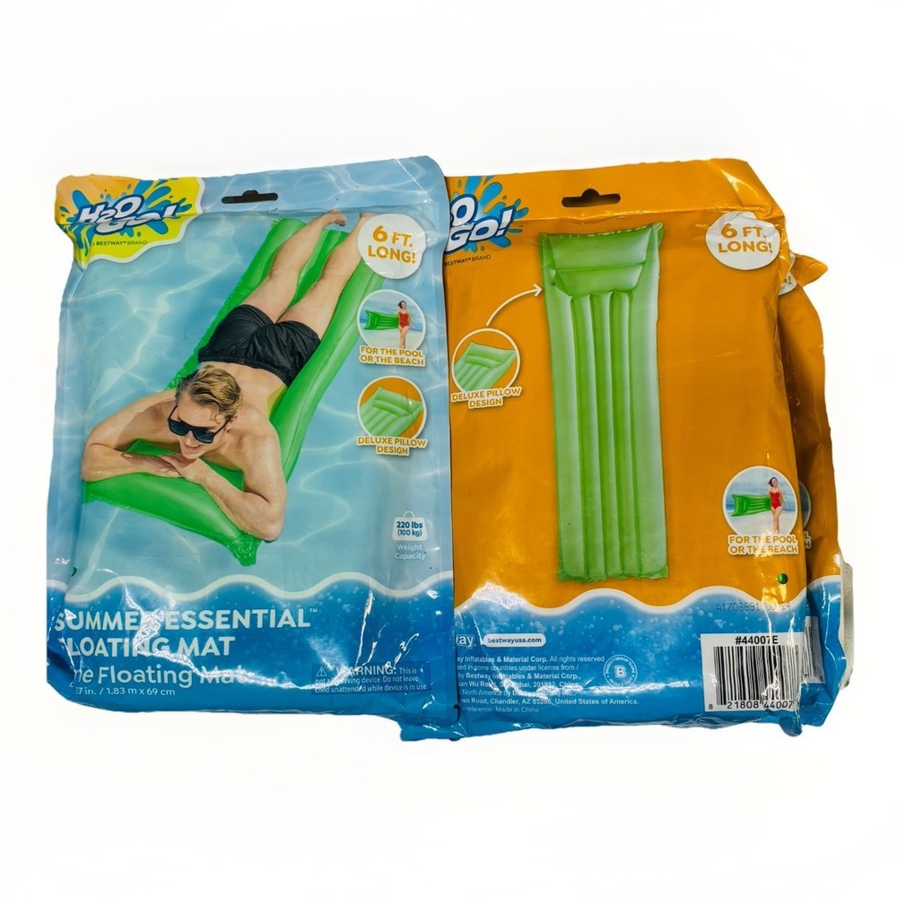 6 Pack H2O Go! 6ft Inflatable Pool Float Lounger – Deluxe Pillow –New Resale Lot