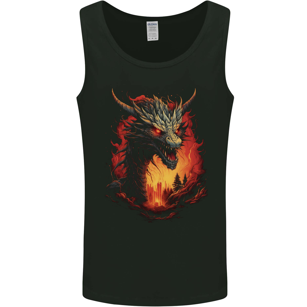 Fantasy Fire Dragon 3 Mens Vest Tank Top