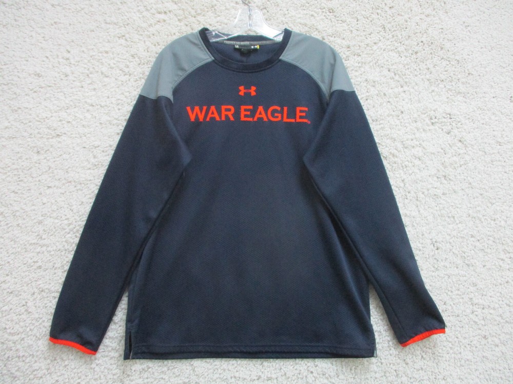 Under Armour Auburn Tigers NCAA War Eagle Blue Orange Sweater Large Men