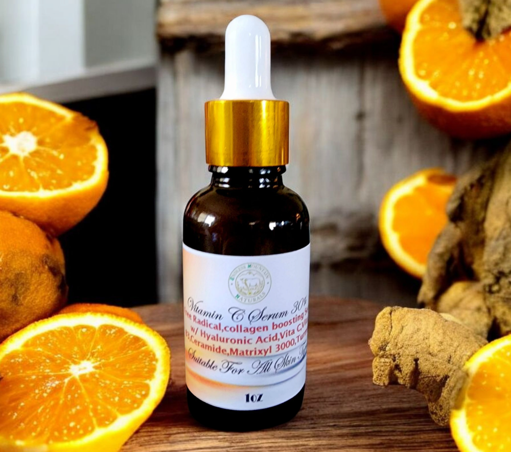 Vitamin C 30% Brightening Serum with Turmeric Ceramide Matrixyl 3000 & B3 1oz