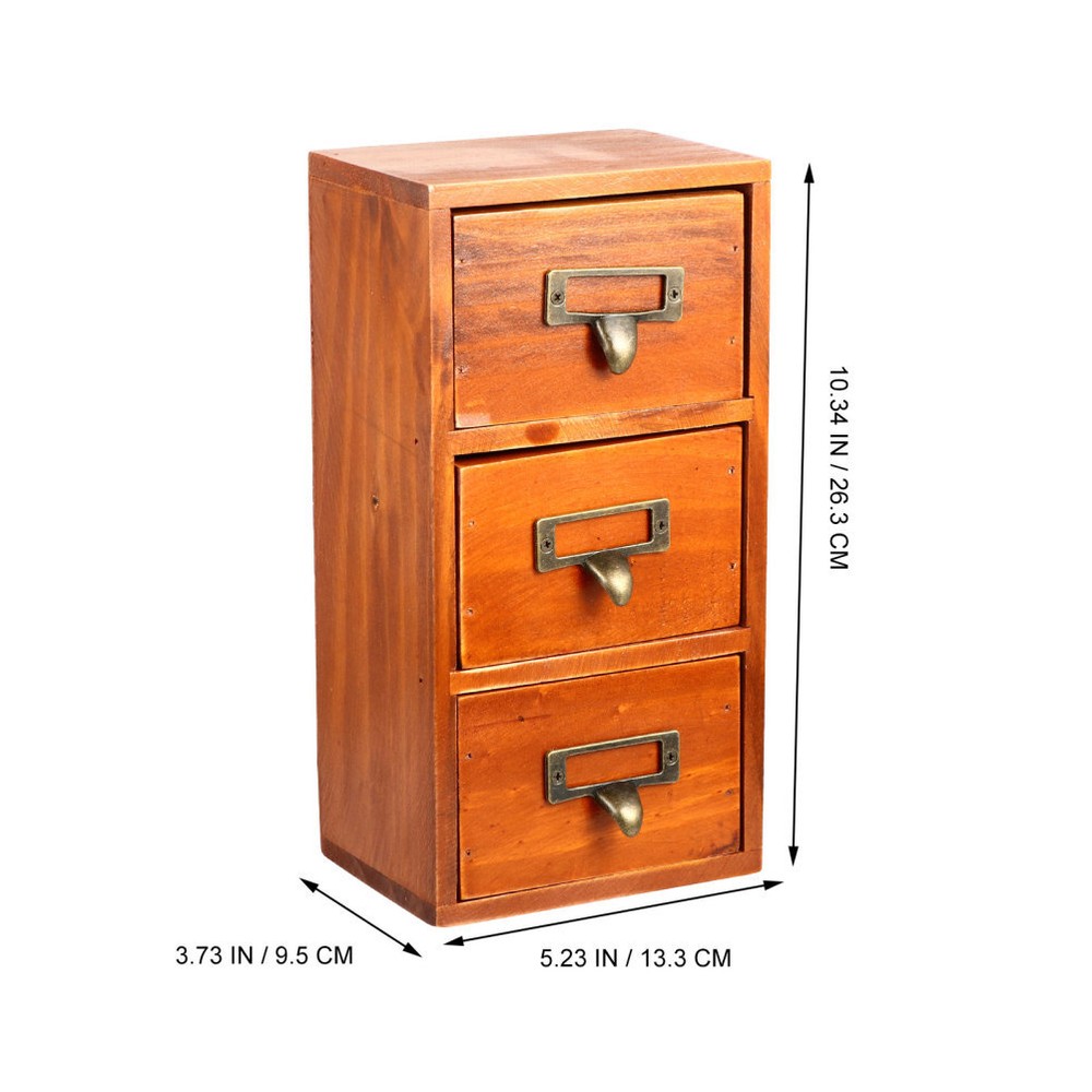 Vintage Apothecary Keepsake Box - Desktop Storage Cabinet for Treasures