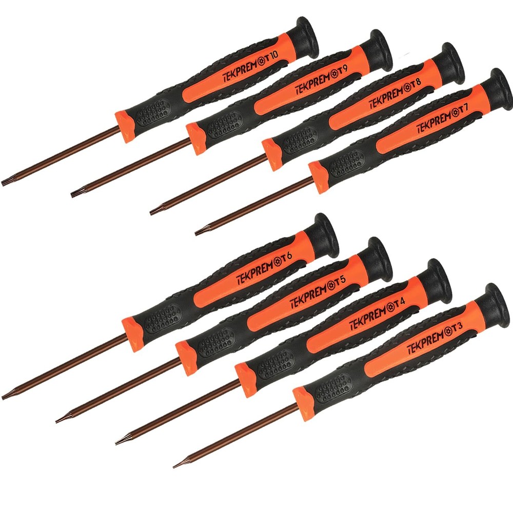 8-Piece TEKPREM Small Torx Screwdriver Set with Sizes T3 to T10