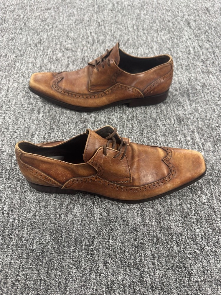 To Boot New York Adam Derrick Men 12 Wingtip Oxfords Brown Leather Square Toe