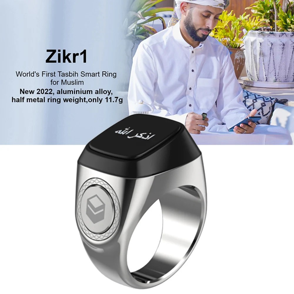 Smart Tally Counter Ring with OLED Display Prayer Time Vibration Reminder++