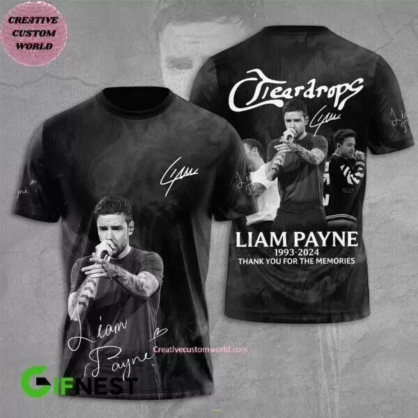 Teardrops Liam Payne 1993-2024 Thank You For The Memories 3D T-shirt P6657