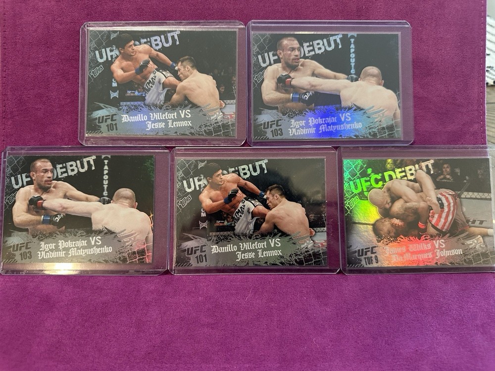 2010 Topps UFC Main Event UFC Debut 5 Card Lot