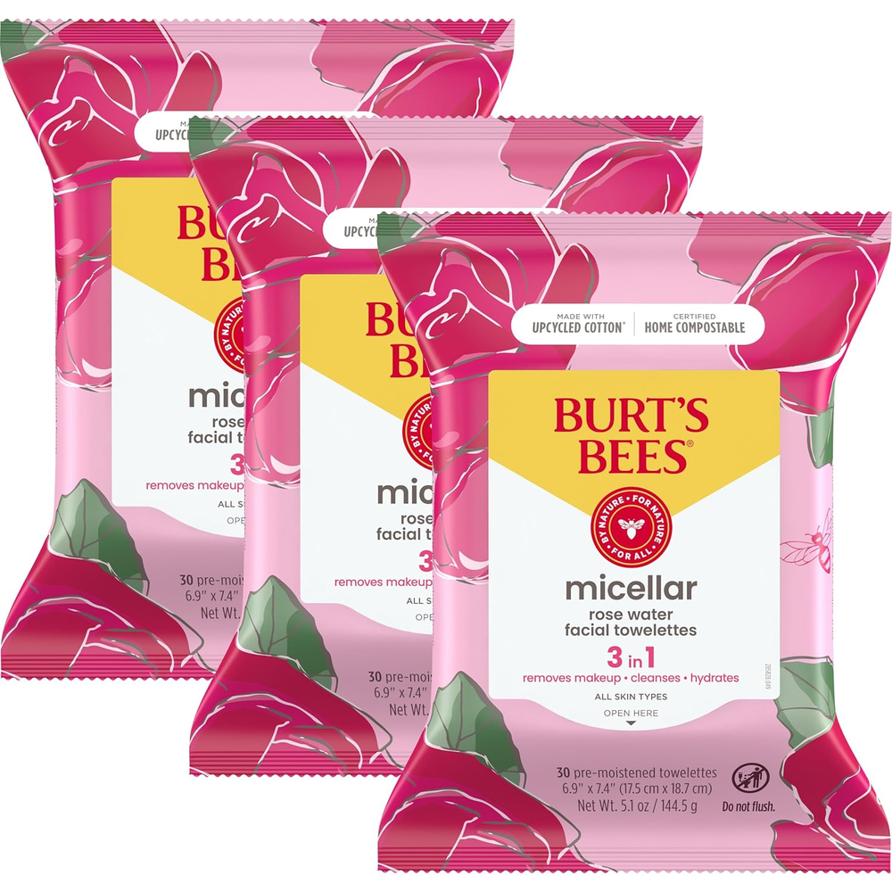 Stocking Stuffers, Rose Water Face Wipes, for All Skin Types, Hydrating Micellar