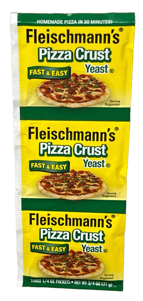 Fleischmann's Pizza Crust Yeast Strip of three 1/4oz packets Fleischmanns