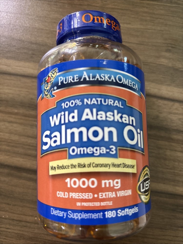 Pure Alaska Omega Wild Alaskan Salmon Oil 1000mg Softgels 180ct EXP 12/25