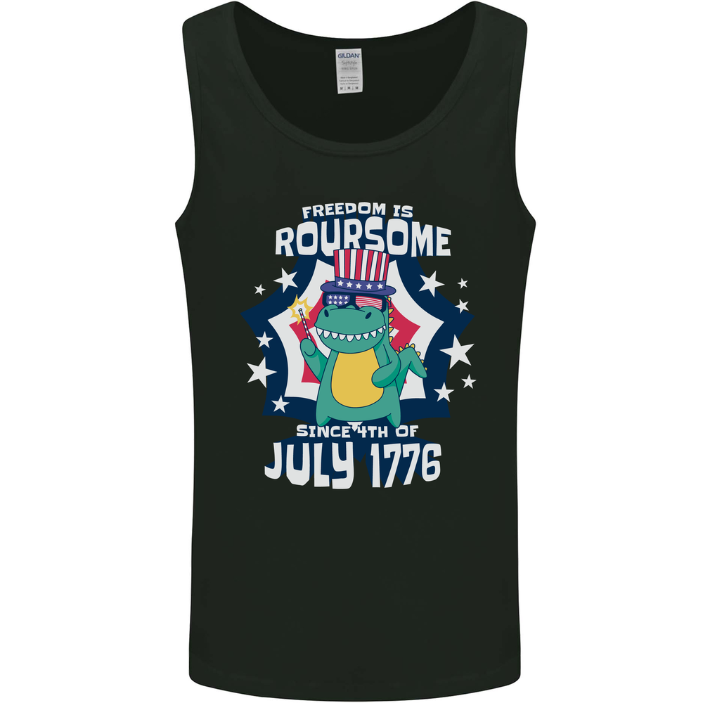 T-Rex American Independence Day July 4th Funny Mens Vest Tank Top