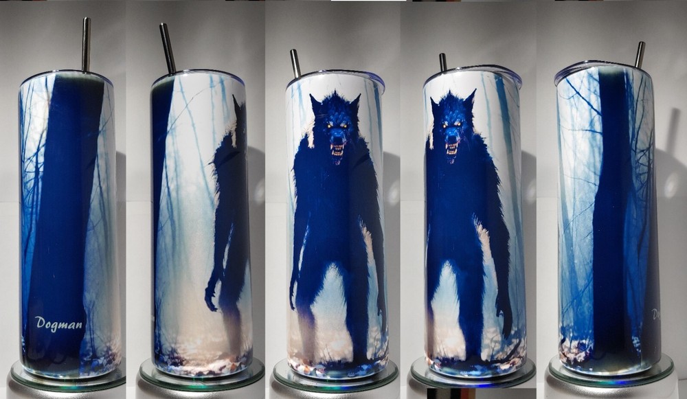 Dogman, werewolf tumbler  Stainless-Steel 20oz with SS straw and cleaner