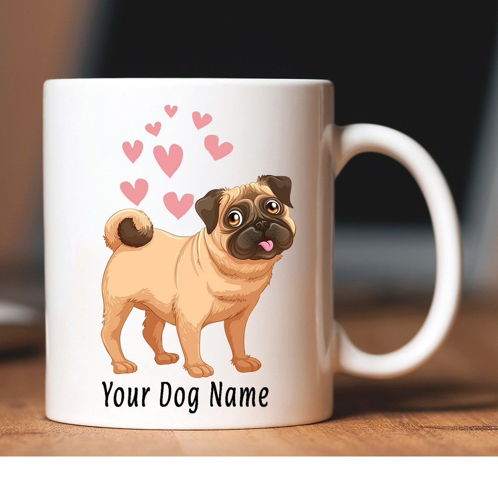 Pug Mug Personalized Mug Custom Mug Pug Lovers Mug Pug Gift Pug Coffee Mug Pug