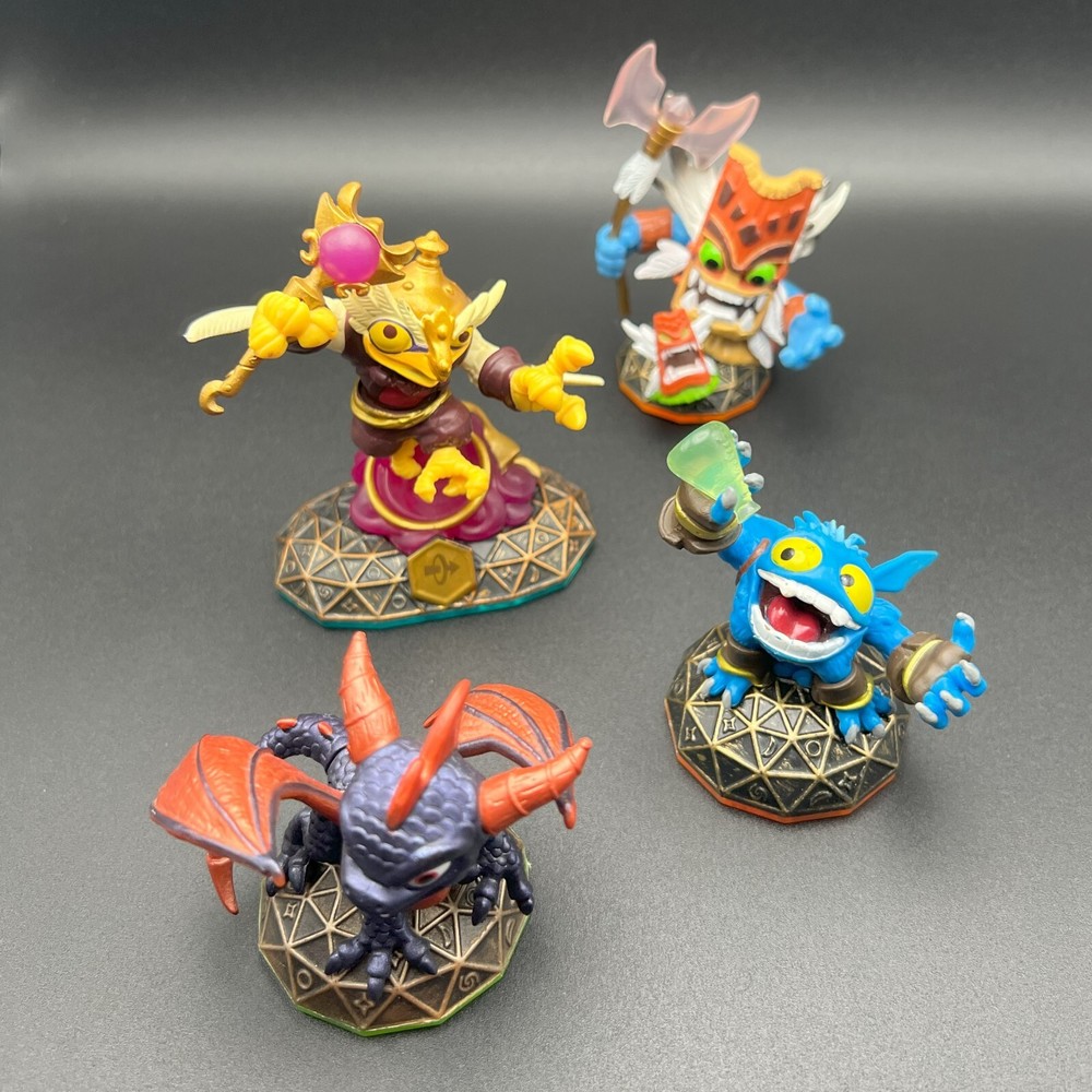 Skylanders SPYRO + POP FIZZ + HOOT LOOP + DOUBLE TROUBLE Magic Element LOT-image