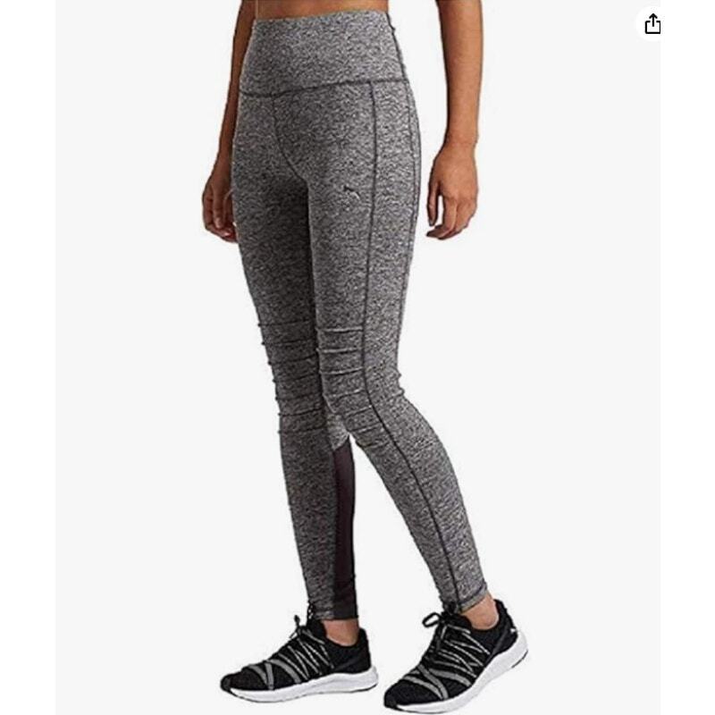 PUMA Moto Leggings Dark Gray Heather Mid Rise Pull On Women's Medium