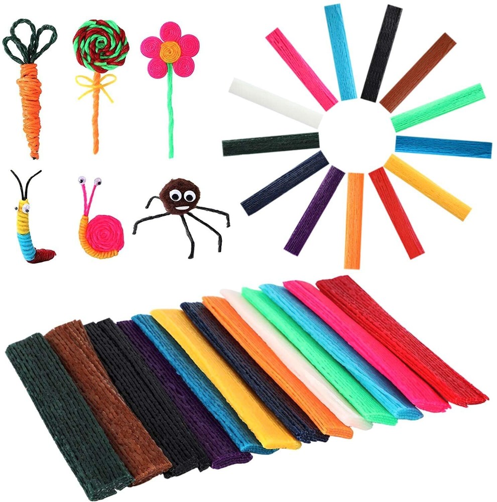 UPINS 1000PCS Wax Craft Sticks Bendable Sticky Wax Yarn Sticks in 13 Colors w...
