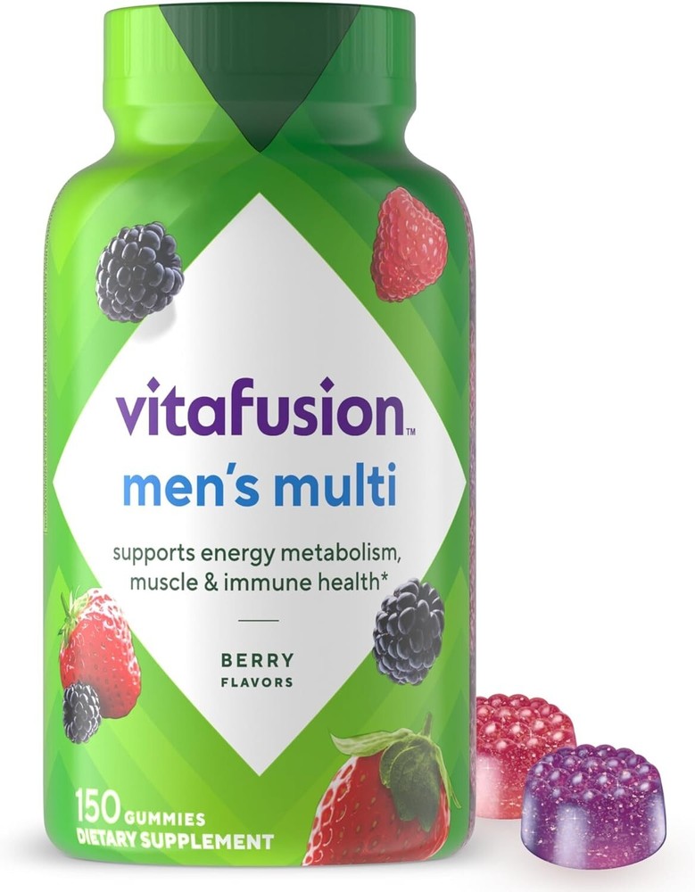 vitafusion Adult Gummy Vitamins for Men, Berry Flavored Daily Multivitamins for