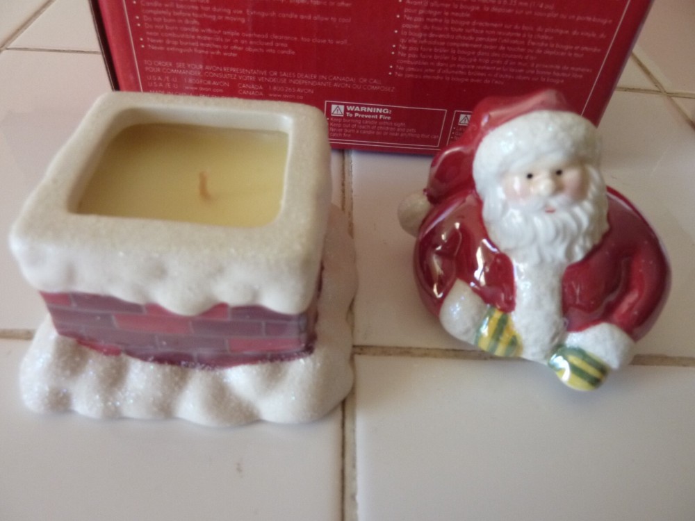 Avon Holiday Poured Candle Down the Chimney Christmas 2004 Collectible Sale-image