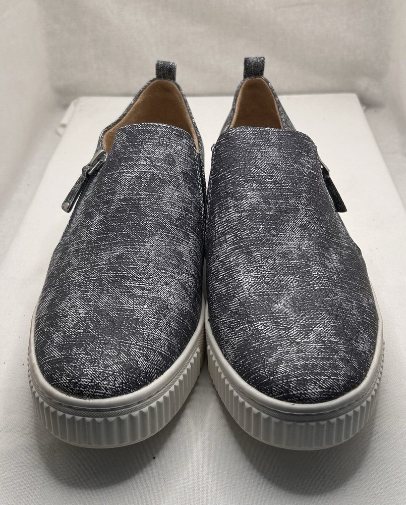 Naturalizer Soul Women's Sneaker Size 9.5 Blue & White Slip On Side Zip