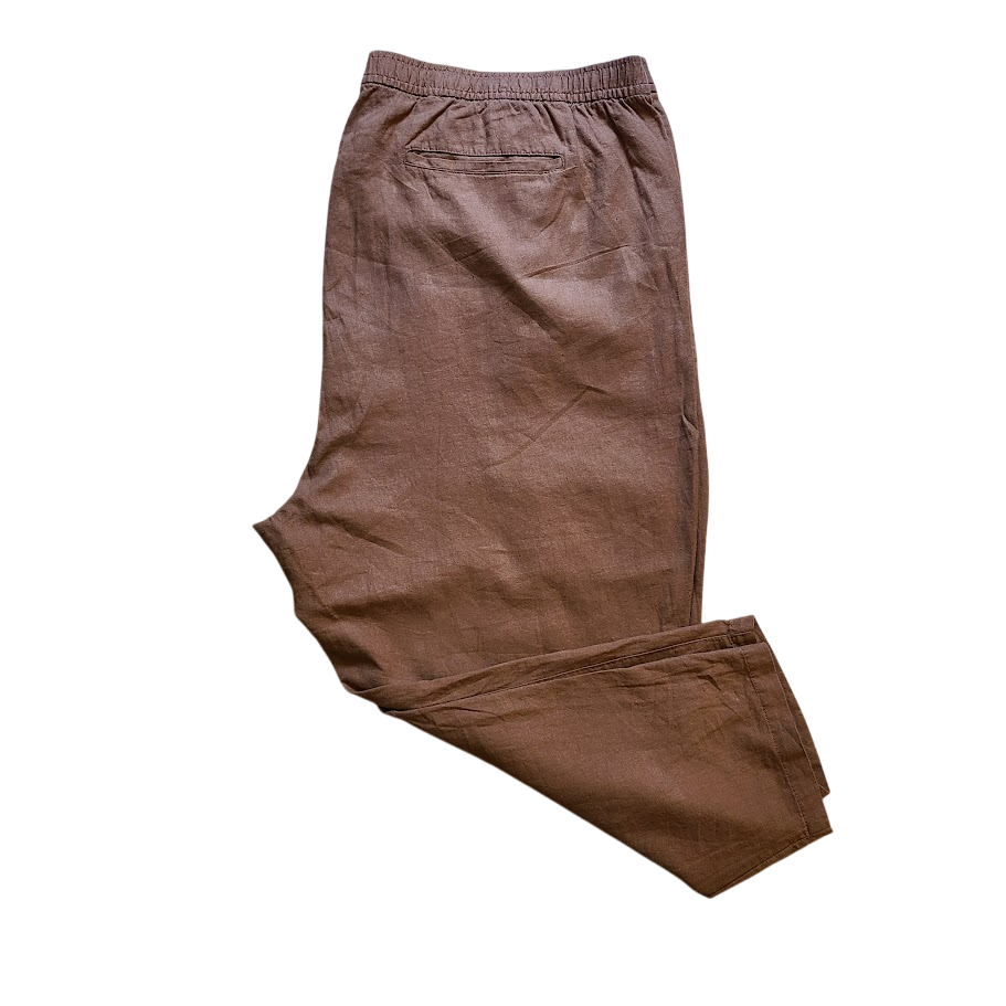 NEW - Old Navy Easy Chino Crop Linen Blend Pants Size 4XL Elastic Back