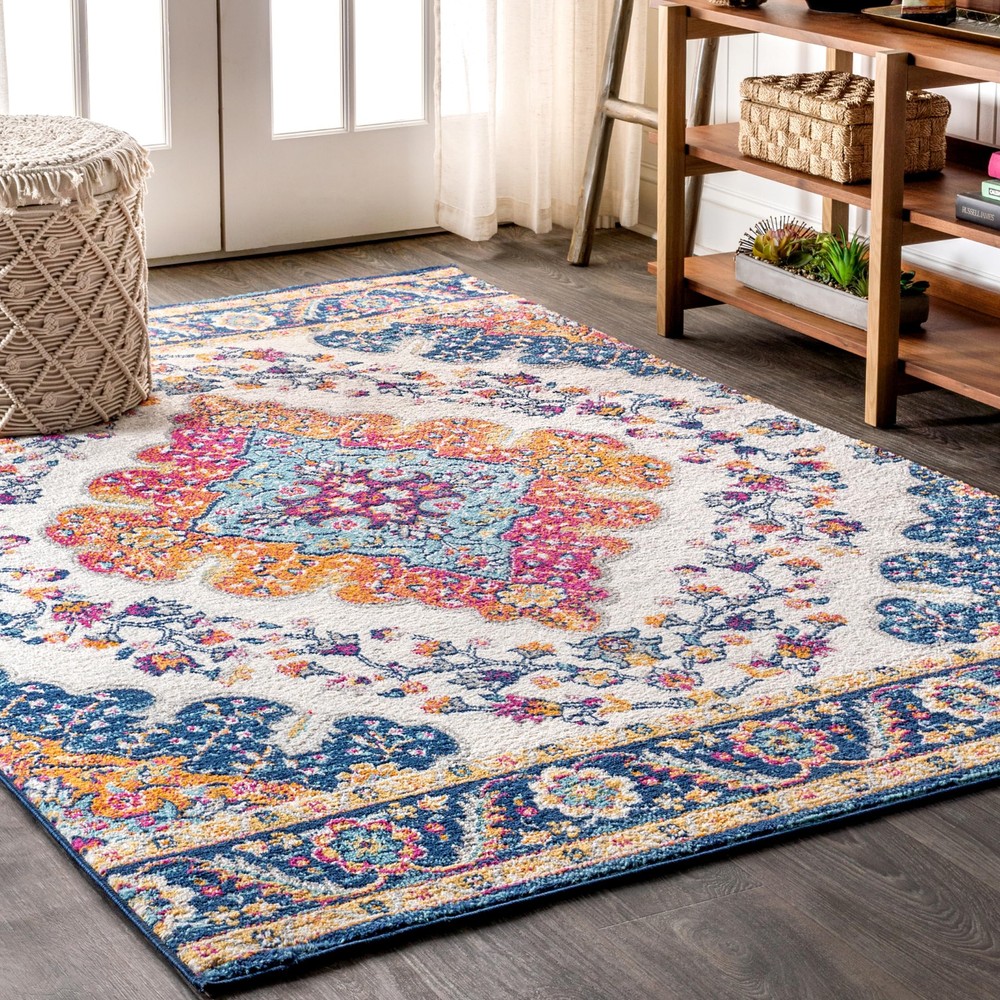 Bohemian Flair BMF106A-3 Vintage Medallion Blue Multi 3x5 Area Rug
