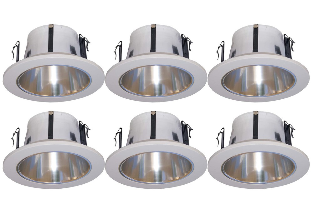 6 Pack- 4 Inches Open Reflector Trim/Trims for Line Voltage Recessed Light/Li