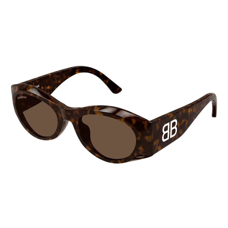Balenciaga BB0396SK 002 Dark Havana/Brown 55-20-145 Sunglasses New Authentic