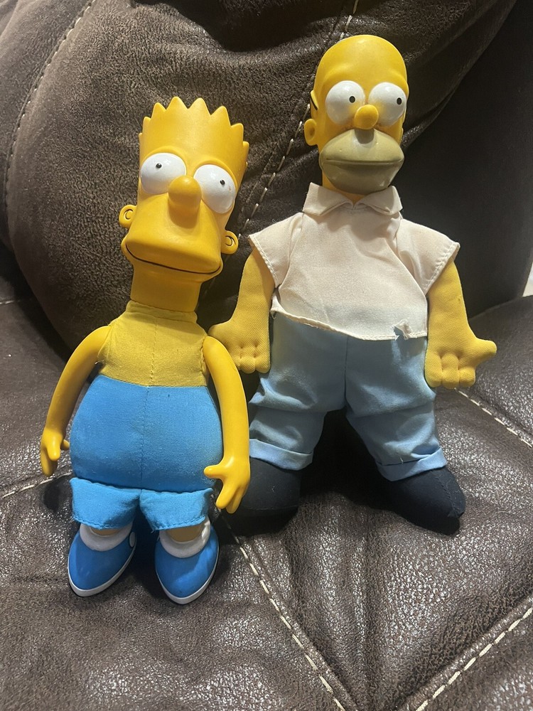 The Simpsons Bart & Homer Simpson 10'' 12''  90s Vintage Toy