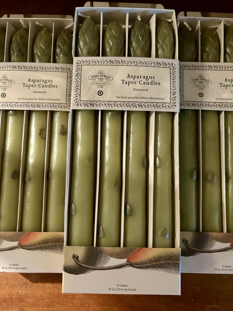 John Derian x Target Green Asparagus Unscented Taper Candles Pack of 4 Candles
