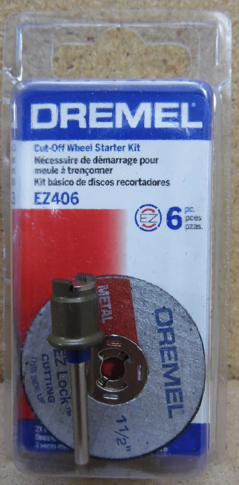 Dremel EZ406 EZ Lock 5 Pack Cut Off Wheels w/ Mandrel