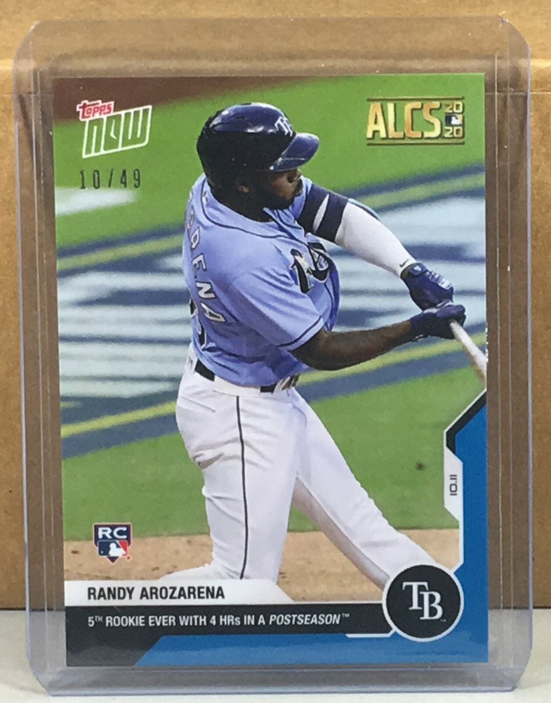 2020 TOPPS NOW #399 RANDY AROZARENA RAYS ROOKIE 4th HR ALCS Blue Parallel 10/49