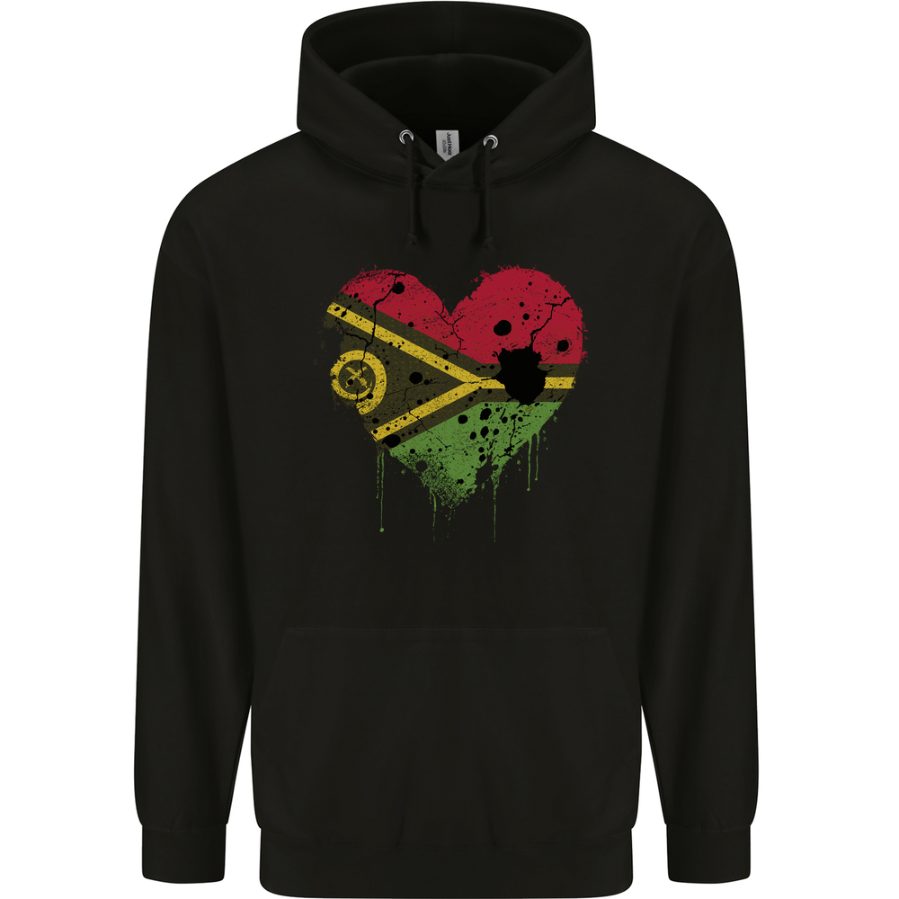 Love Vanuatu Flag Day Football Mens 80% Cotton Hoodie