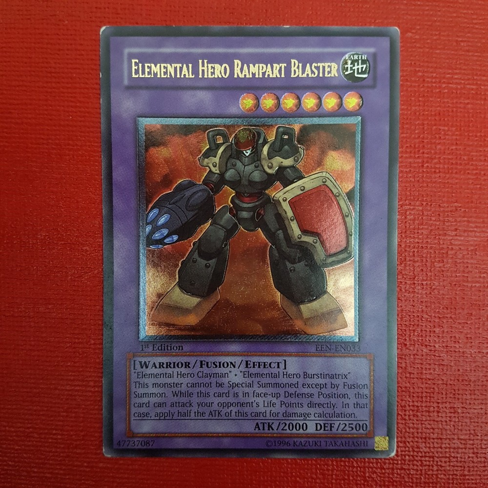Yugioh Elemental Hero Rampart Blaster EEN-EN033 1st Edition Ultimate Rare
