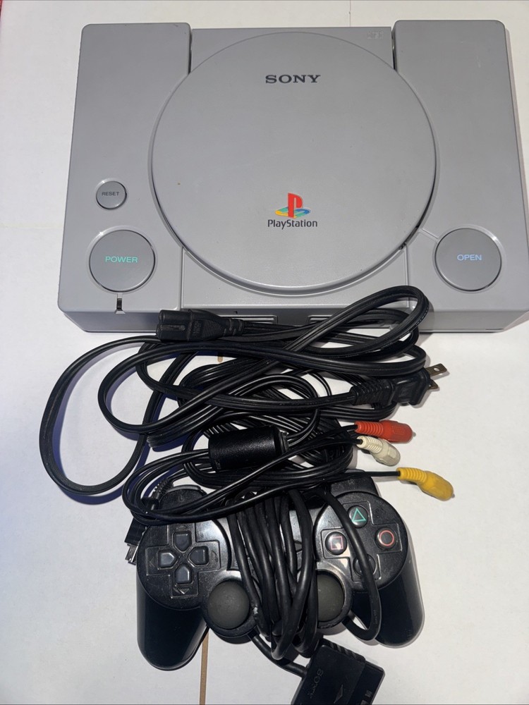 Sony PlayStation 1 SCPH-9001 Gray Game Console with Cables Tested and Working