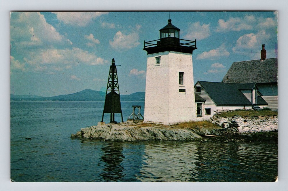 Islesboro ME-Maine, Lighthouse Near Ferry Landing, Vintage Postcard