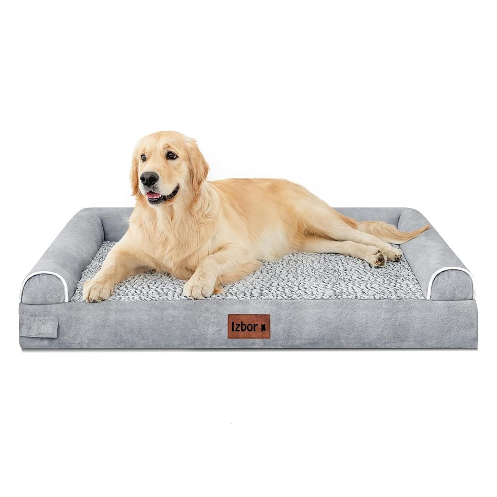 Orthopedic Memory Foam Dog Bed for Large Breeds with Waterproof Cover