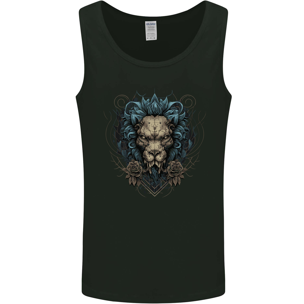 Devil Lion Skull Fantasy Demon Mens Vest Tank Top