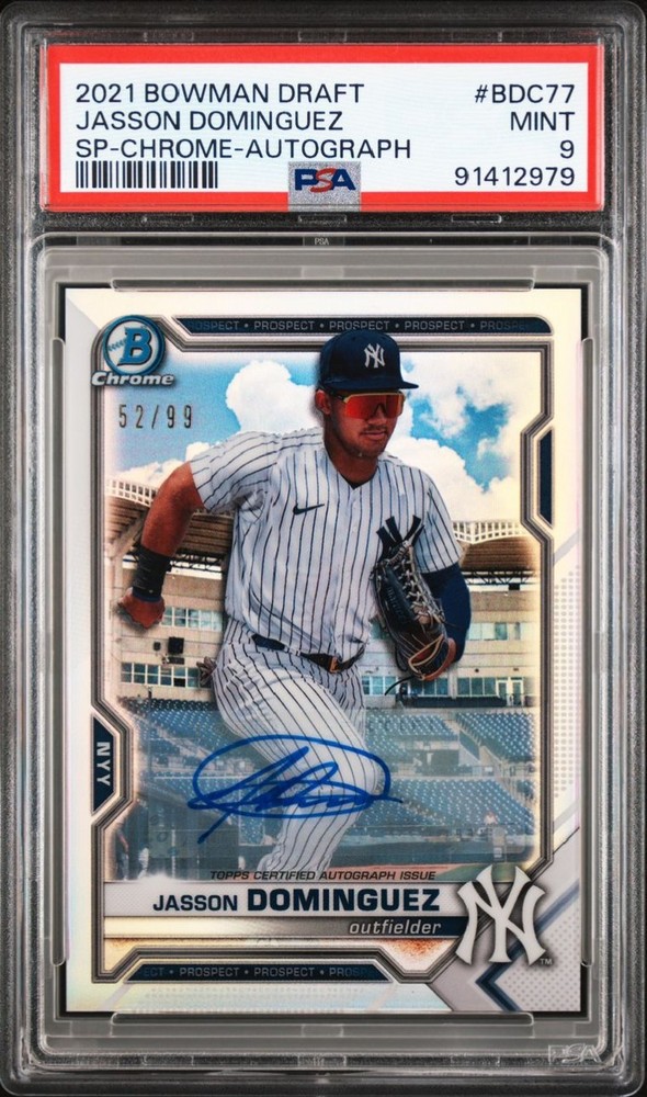 2021 Bowman Draft Chrome Variation Autograph #BDC-77 Jasson Dominguez PSA 9 Mint