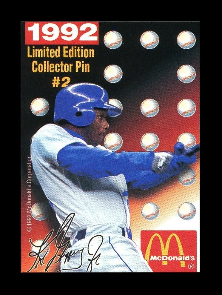 1992 McDonald's Limited Edition Collectors Pin #2 Unpunched Ken Griffey Jr. MINT