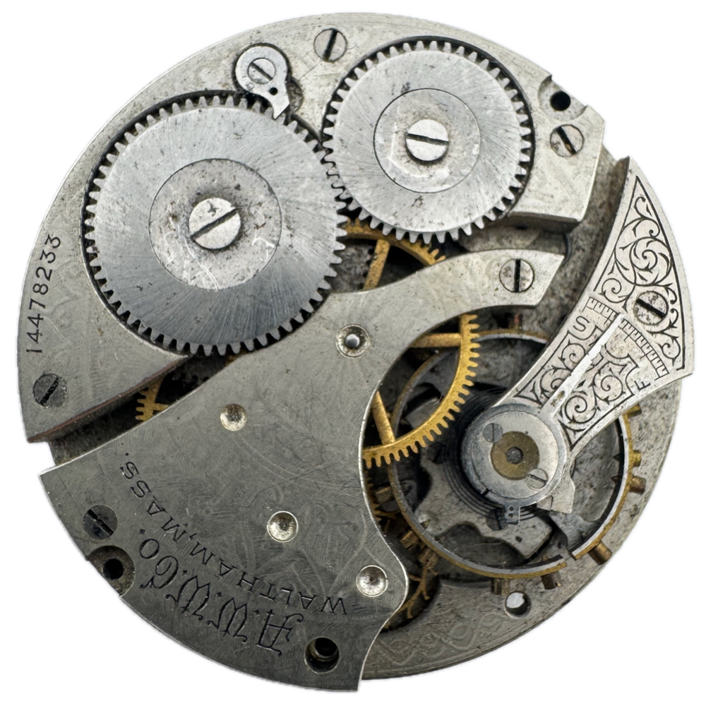 Antique 1905 Waltham 7 Jewel 16s Mechanical Pocket Watch Movement 610 USA