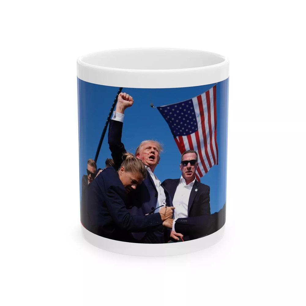 Trump Shot Assassination Ceramic Mug 11 oz or 15 oz Father's Day Best Price Gift-image