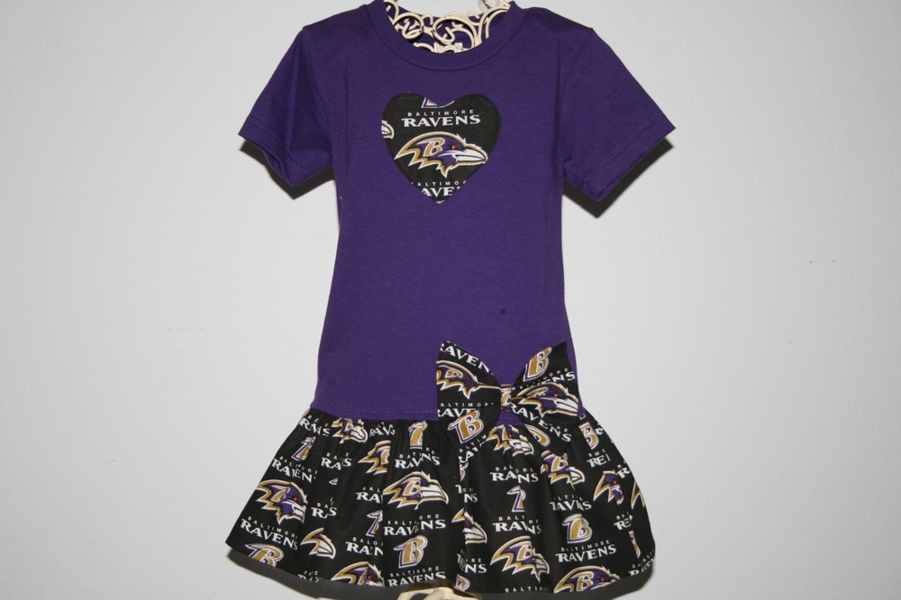 BALTIMORE RAVENS Football Infant Toddler T shirt Dress Perfect for Game Day~2T